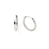 Boucles d'Oreille Créoles 12mm Femme EDORA COLLECTION ESSENTIAL CARRÉE Or 375/1000 Blanc
