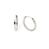 Boucles d'Oreille Créoles 14mm Femme EDORA COLLECTION ESSENTIAL CARRÉE Or 375/1000 Blanc