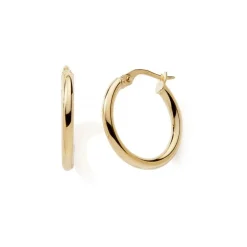 Boucles d'Oreille Créoles 30mm Femme EDORA COLLECTION ESSENTIAL Or 375/1000