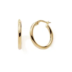 Boucles d'Oreille Créoles 35mm Femme EDORA COLLECTION ESSENTIAL Or 375/1000