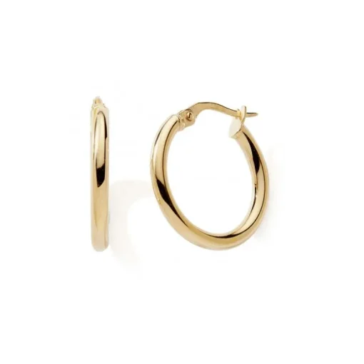 Boucles d'Oreille Créoles 35mm Femme EDORA COLLECTION ESSENTIAL Or 375/1000