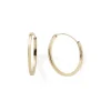 Boucles d'Oreille Créoles 18mm Femme EDORA COLLECTION ESSENTIAL CARRÉ Or 375/1000