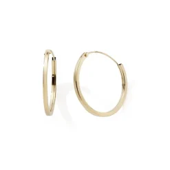 Boucles d'Oreille Créoles 18mm Femme EDORA COLLECTION ESSENTIAL CARRÉ Or 375/1000