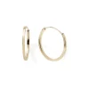 Boucles d'Oreille Créoles 23mm Femme EDORA COLLECTION ESSENTIAL CARRÉE Or 375/1000