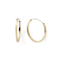 Boucles d'Oreille Créoles 27mm Femme EDORA COLLECTION ESSENTIAL CARRÉE Or 375/1000