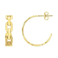 Boucles d'Oreille Femme Créoles PHEBUS Acier Doré 842-179.J
