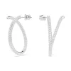 Boucles d'Oreilles Anneaux Femme SWAROVSKI DEXTERA Métal Rhodié Blanc et Cristaux 5695939