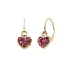 Boucles d'Oreilles Brisures Enfant EDORA COLLECTION ESSENTIAL COEUR CRISTAUX ROSES Or 375/1000