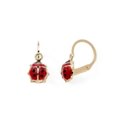 Boucles d'Oreilles Brisures Enfant EDORA COLLECTION ESSENTIAL COCCINELLE Or 375/1000