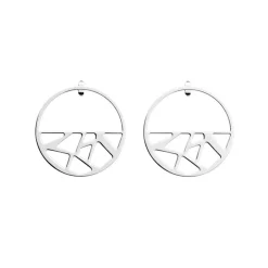 Boucles d'Oreilles Créoles Femme 43mm LES GEORGETTES GIRAFE Laiton Argenté