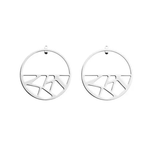 Boucles d'Oreilles Créoles Femme 43mm LES GEORGETTES GIRAFE Laiton Argenté