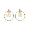 Boucles d'Oreilles Créoles Femme 16mm LES GEORGETTES REPTILE Laiton Doré
