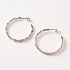 Boucles d'Oreilles Créoles Femme SAUNIER HAUBAN Argent 925/1000