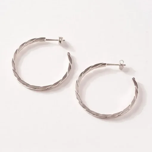 Boucles d'Oreilles Créoles Femme SAUNIER HAUBAN Argent 925/1000