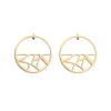 Boucles d'Oreilles Créoles Femme 43mm LES GEORGETTES GIRAFE Laiton Doré