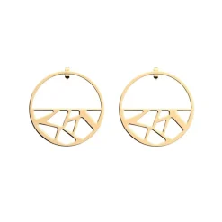 Boucles d'Oreilles Créoles Femme 43mm LES GEORGETTES GIRAFE Laiton Doré