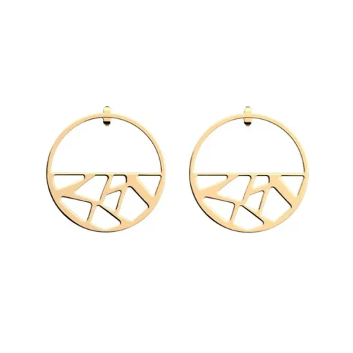 Boucles d'Oreilles Créoles Femme 43mm LES GEORGETTES GIRAFE Laiton Doré