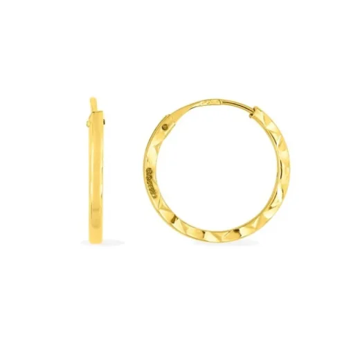 Boucles d'Oreilles Créoles Diamantées EDORA OR 375/1000