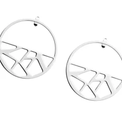 Boucles d'Oreilles Créoles Femme 43mm LES GEORGETTES GIRAFE Laiton Argenté