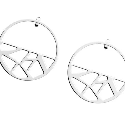 Boucles d'Oreilles Créoles Femme 43mm LES GEORGETTES GIRAFE Laiton Argenté