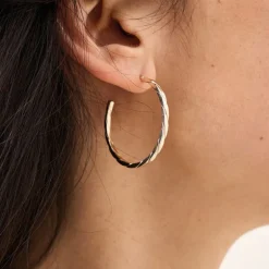Boucles d'Oreilles Créoles Femme SAUNIER HAUBAN Argent 925/1000