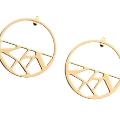 Boucles d'Oreilles Créoles Femme 43mm LES GEORGETTES GIRAFE Laiton Doré