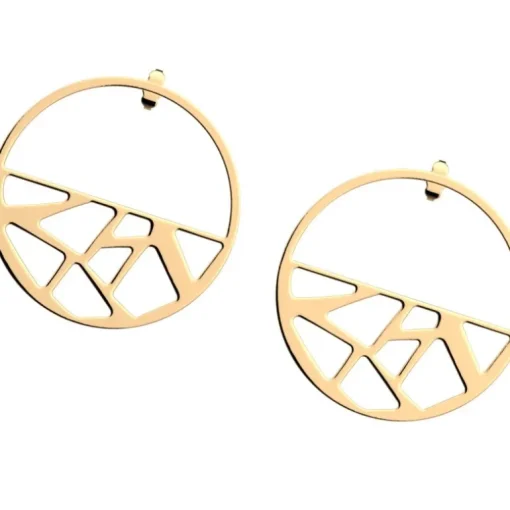 Boucles d'Oreilles Créoles Femme 43mm LES GEORGETTES GIRAFE Laiton Doré
