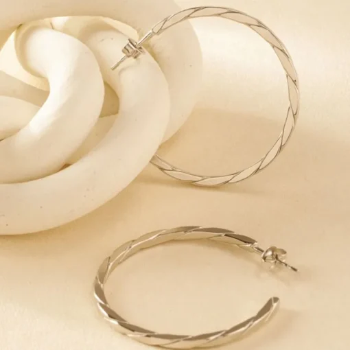 Boucles d'Oreilles Créoles Femme SAUNIER HAUBAN Argent 925/1000