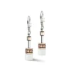 Boucles d'Oreilles Dormeuses Femme COEUR DE LION GEOCUBE® ICONIC COGNAC Acier Inoxydable