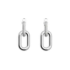 Boucles d'Oreilles Dormeuses Femme 16mm LES GEORGETTES CHAÎNE Laiton Argenté