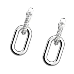 Boucles d'Oreilles Dormeuses Femme 16mm LES GEORGETTES CHAÎNE Laiton Argenté