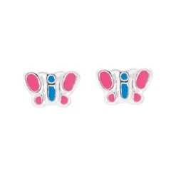 Boucles d'Oreilles Enfant Puces EDORA ARGENT 925/1000 Papillon EDO335232