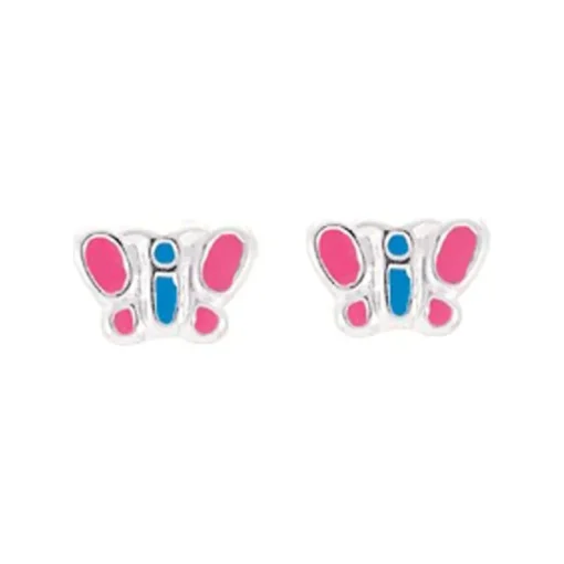 Boucles d'Oreilles Enfant Puces EDORA ARGENT 925/1000 Papillon EDO335232