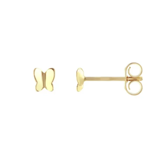 Boucles d'Oreilles Enfant Papillons OR 375/1000 Jaune
