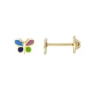 Boucles d'Oreilles Enfant Puces Papillons OR 750/1000 Jaune