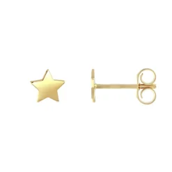 Boucles d'Oreilles Enfant Puces Etoiles OR 375/1000 Jaune
