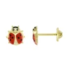 Boucles d'Oreilles Enfant Puces Coccinelles OR 375/1000 Jaune