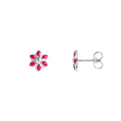 Boucles d'Oreilles Enfant Puces EDORA ARGENT 925/1000 Fleurs EDO335229