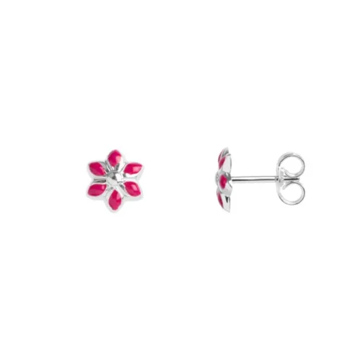 Boucles d'Oreilles Enfant Puces EDORA ARGENT 925/1000 Fleurs EDO335229