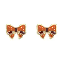 Boucles d'Oreilles Enfant Puces Papillons OR 375/1000 Jaune