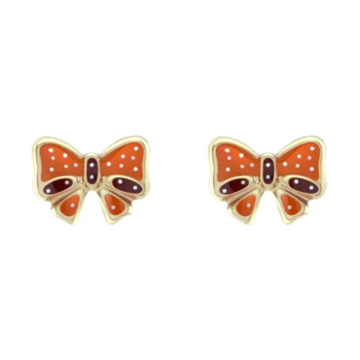 Boucles d'Oreilles Enfant Puces Papillons OR 375/1000 Jaune