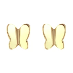 Boucles d'Oreilles Enfant Papillons OR 375/1000 Jaune