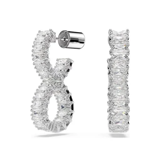Boucles d'Oreilles Femme Pendantes Swarovski Hyperbola Argenté et Cristaux 5684047