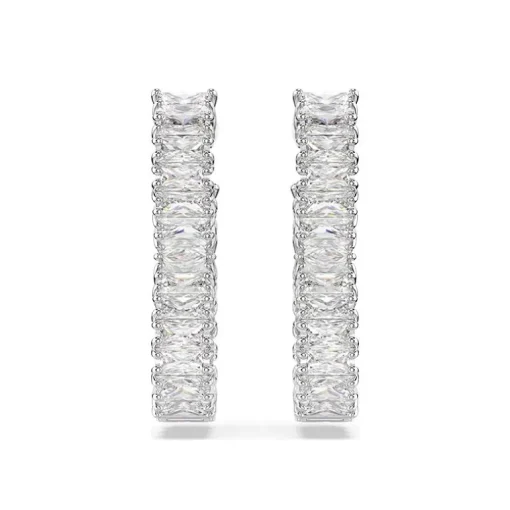 Boucles d'Oreilles Femme Pendantes Swarovski Hyperbola Argenté et Cristaux 5684047