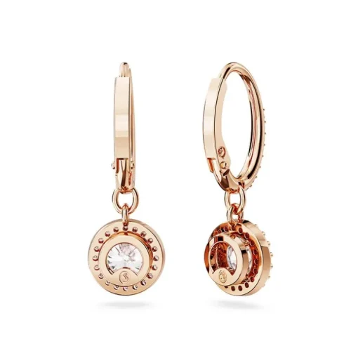 Boucles d'Oreilles Femme Pendantes Swarovski Una Angelic Doré Rose et Cristaux 5638769