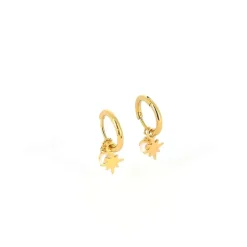 Boucles d'Oreilles Femme Anneaux ZAG PHINE NACRE Acier Doré