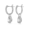 Boucles d'Oreilles Femme Anneaux SWAROVSKI MILLENIA Métal Rhodié Blanc