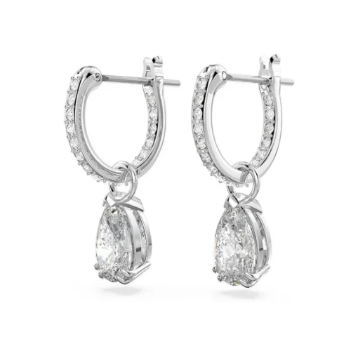 Boucles d'Oreilles Femme Anneaux SWAROVSKI MILLENIA Métal Rhodié Blanc
