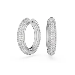Boucles d'Oreilles Femme Anneaux SWAROVSKI DEXTERA MEDIUM Métal Rhodié Blanc