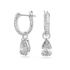 Boucles d'Oreilles Femme Anneaux SWAROVSKI MILLENIA Métal Rhodié Blanc